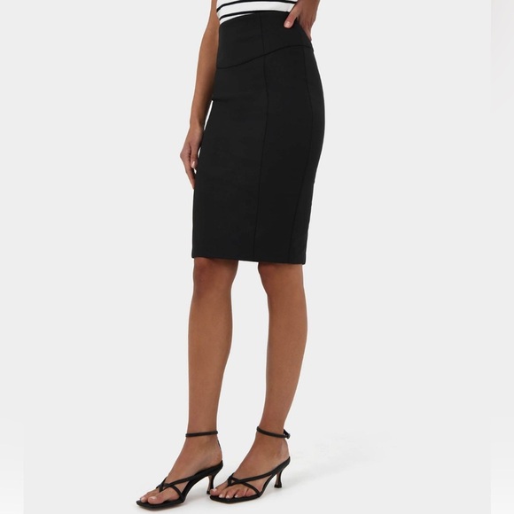 Diane von Furstenberg Woven Black Pencil Skirt Sz 10 Women - Picture 2 of 9